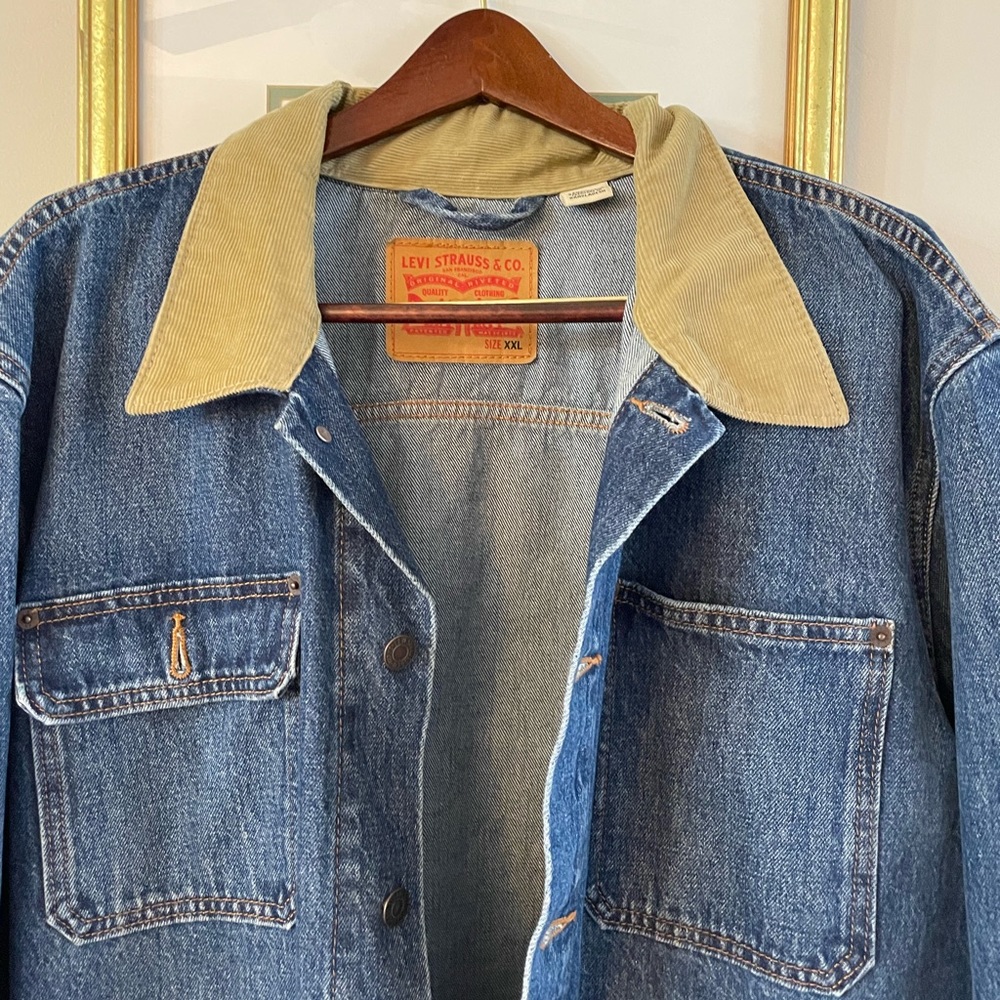 Levi Denim Jacket with Trucker Corduroy Collar